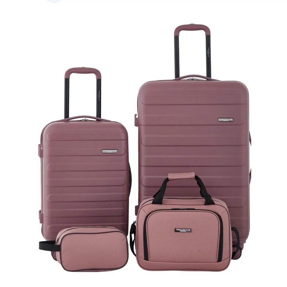 TRAVELERS CLUB AUSTIN 4 PIECE HARDSIDE LUGGAGE SET Luggage Set Wistful Mauve
